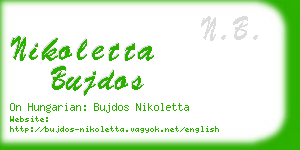 nikoletta bujdos business card